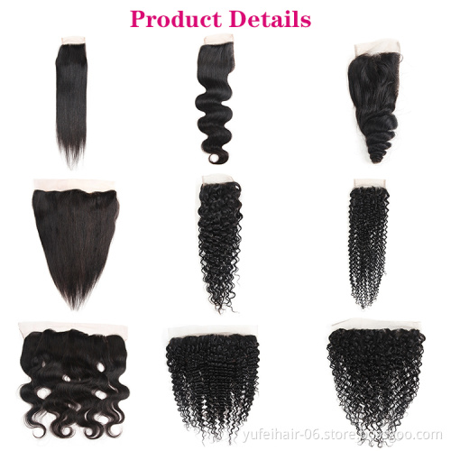 Stock Brazilian Human Hair 13X4 13X6 Lace Frontal With Baby Hair Ear to Ear Lace Frontal Closure Remy Hair In Stock